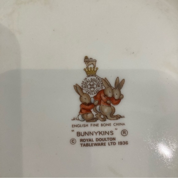ROYAL DOULTON BUNNYKIN Fine Bone China Cereal Bowl At The River Motif - Picture 4 of 5